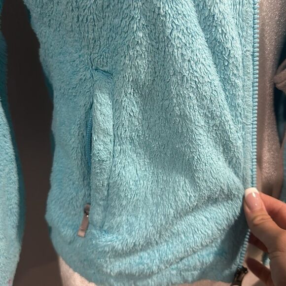 Girls North Face Bright Blue Fleece Jacket 14/16 - Picture 7 of 11